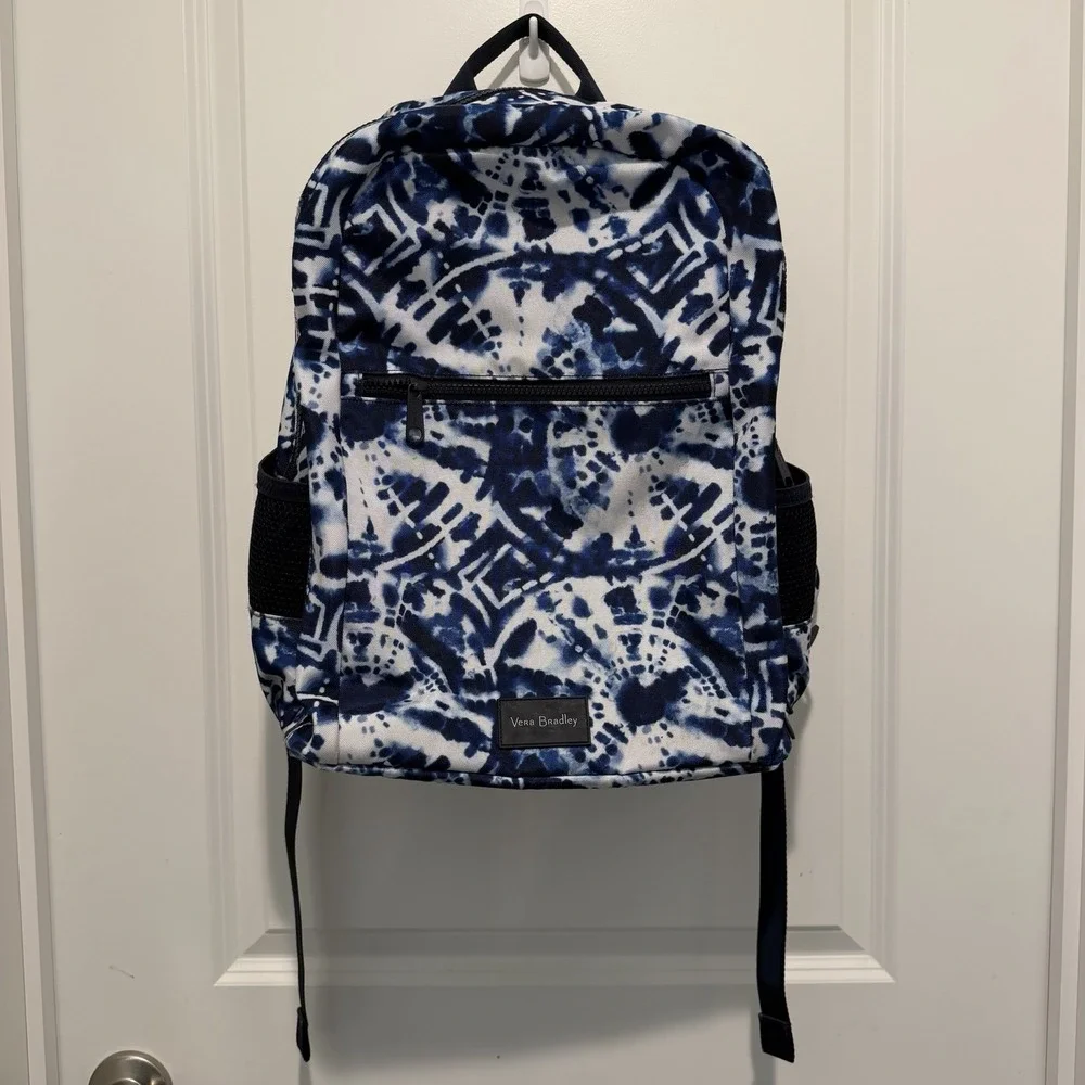 Vera Bradley Small Backpack In The Island Tile Blue Pattern. Excellent Condition